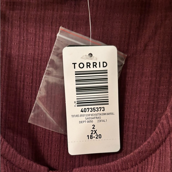 Torrid Jersey Scoop Neck Button Down Babydoll - Picture 2 of 3